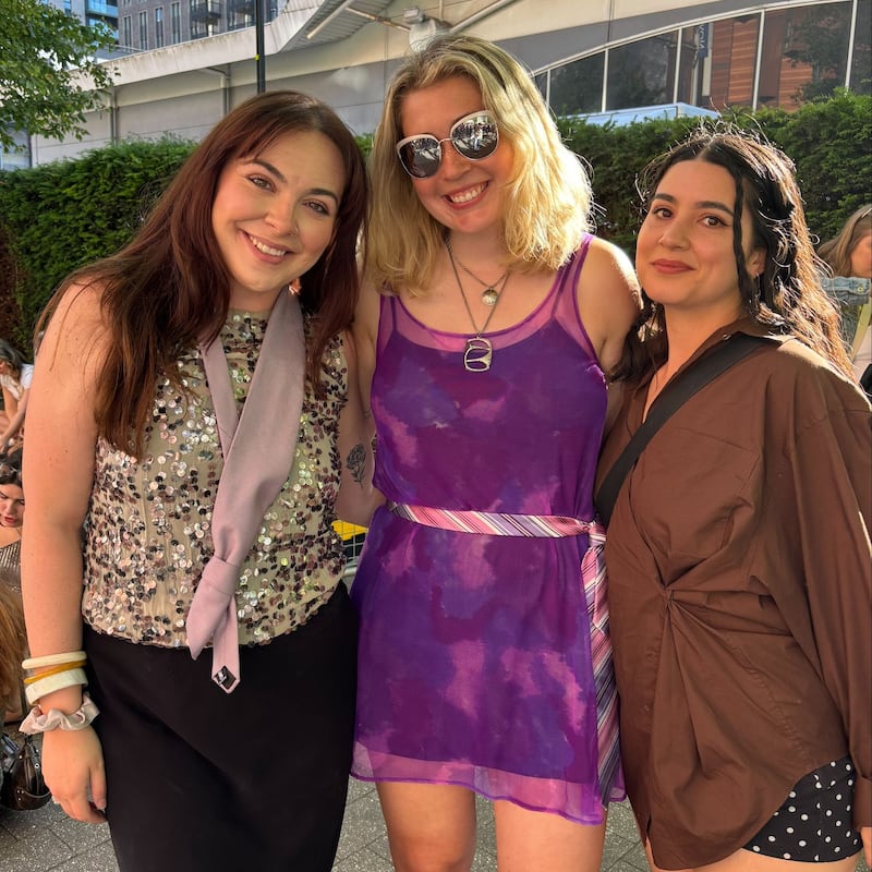 Harry Styles fans Alyssa, Sara and Jessica. Photograph: Ellen Clusker