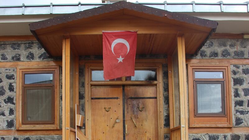 Fethullah Gulen’s family home, damaged following the failed military coup last July. Photograph: Stephen Starr