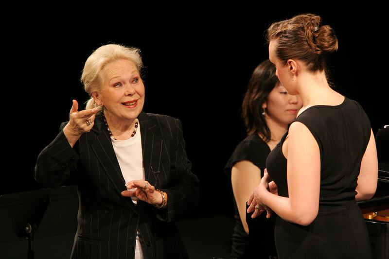 Soprano Renata Scotto (left), leads a class with opera singer Brenda Rae and pianist In Sun Suh in New York in May 2007. Photograph: Jennifer Taylor/The New York Times