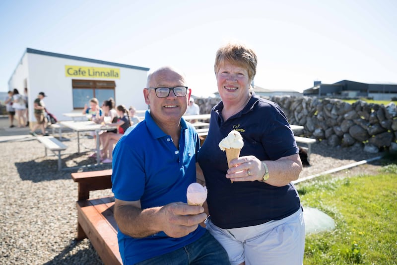 Roger and Brid Fahy at Linnalla Ice Cream, New Quay, Co Clare. Photograph by Eamon Ward