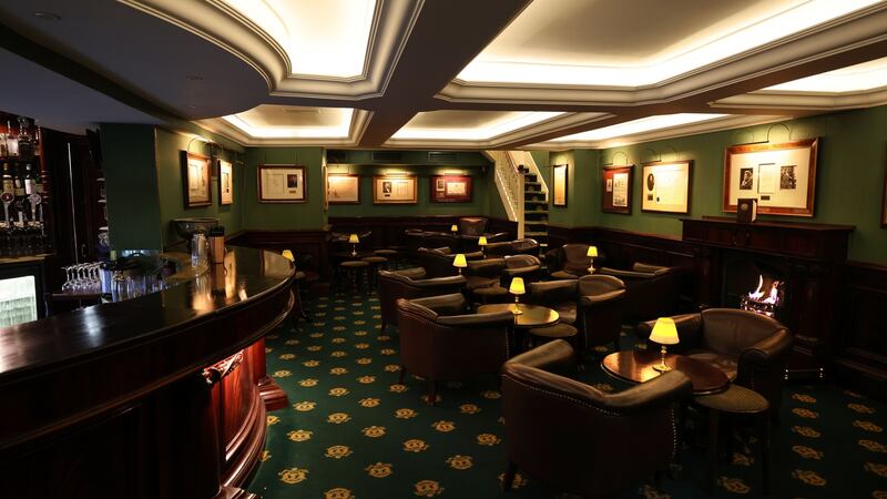 The bar in Shanahan’s on the Green, St Stephens Green, Dublin. Photograph: Dara Mac Dónaill