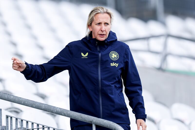 Manager Carla Ward at squad training at Pairc Ui Chaoimh on Thursday. Photograph: Tom Maher/INPHO