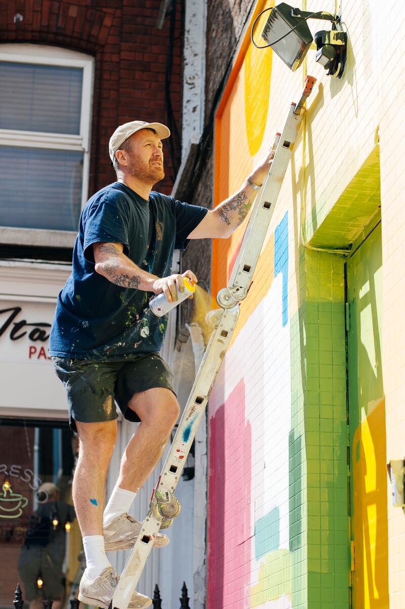 Maser at work: The street artist has been back in Dublin for seven or eight years