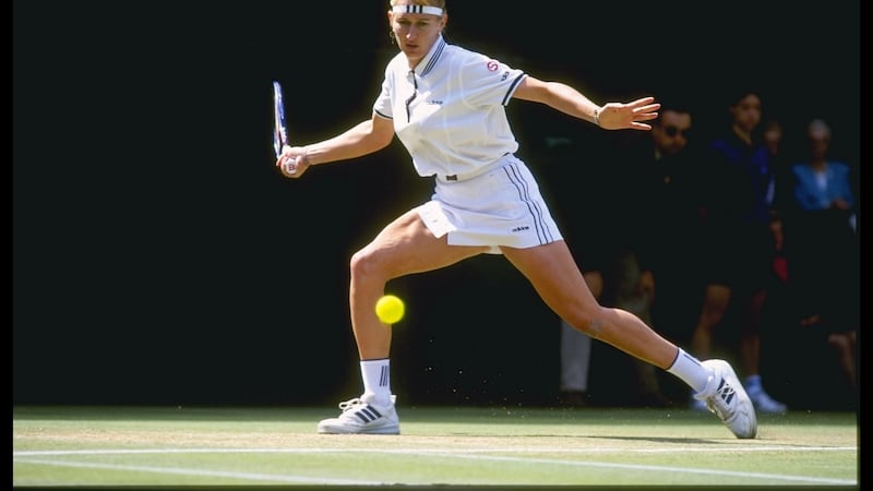 Graf personified power and perfect timing. Photo: Allsport UK