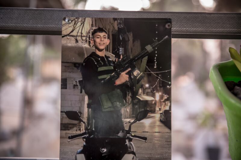 The old city of Nablus is lined with photos of 'martyrs' - men and sometimes children - killed by Israeli forces. Photograph: Sally Hayden