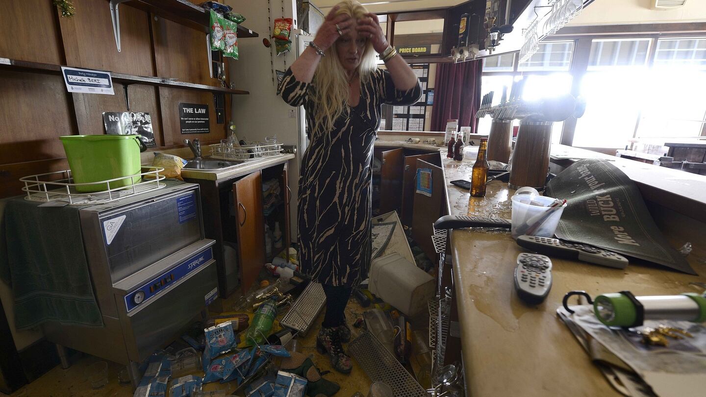Waiau Lodge Hotel, in Waiau, 120km north of Christchurch, damaged after a 7.5 magnitude earthquake. Photograph: Matias Delacroix/Getty