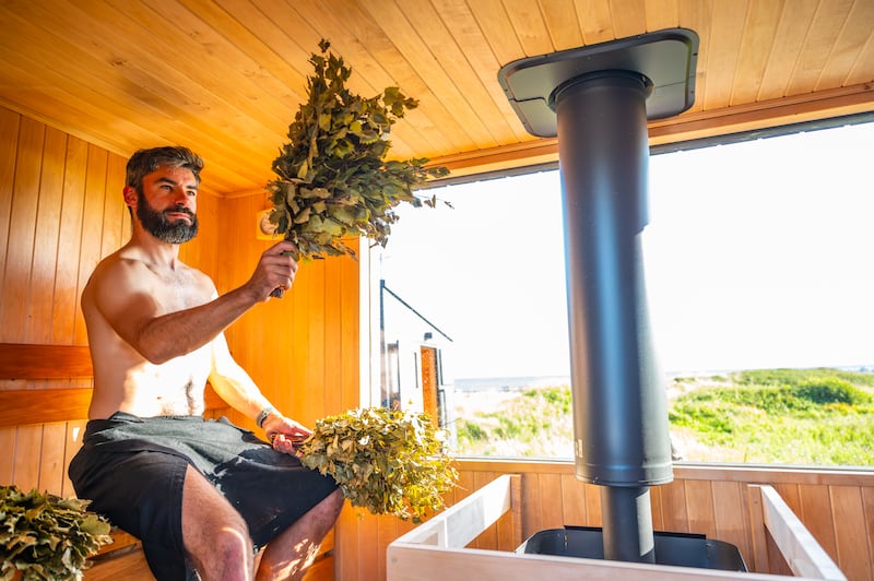 Driftwood Sauna at Spiddal Pier. Photograph: Martin Kalvaster