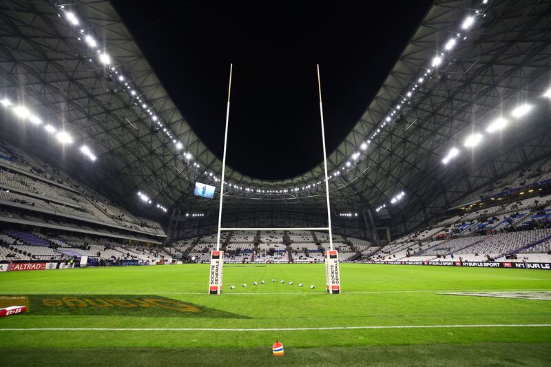 A view of the Stade Velodrome ahead of kick-off. Photograph: Clement Mahoudeau/AFP via Getty Images