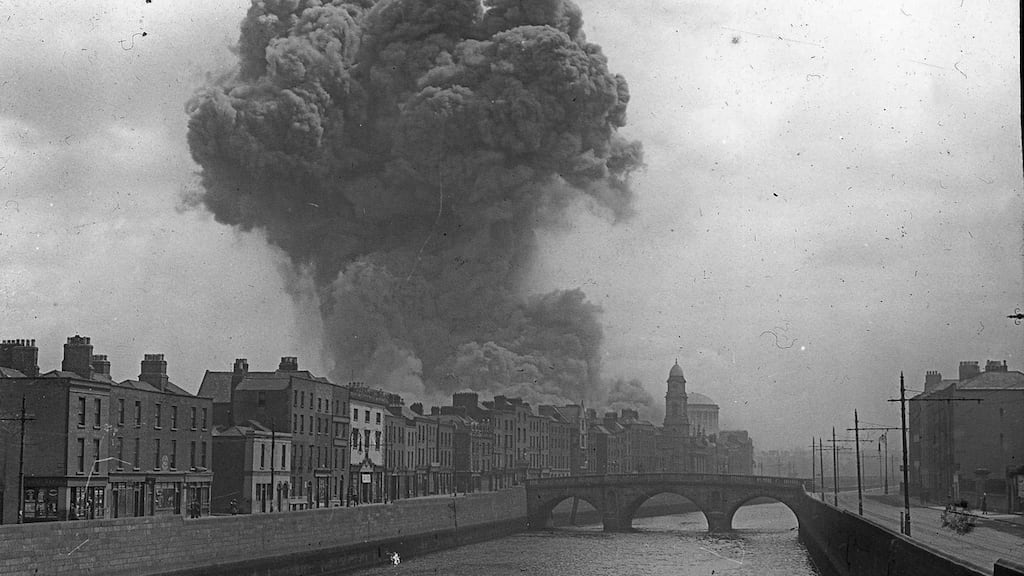 The huge explosion at the Four Courts, during the Irish Civil War 1922. Photograph: Photo12/UIG via Getty Images