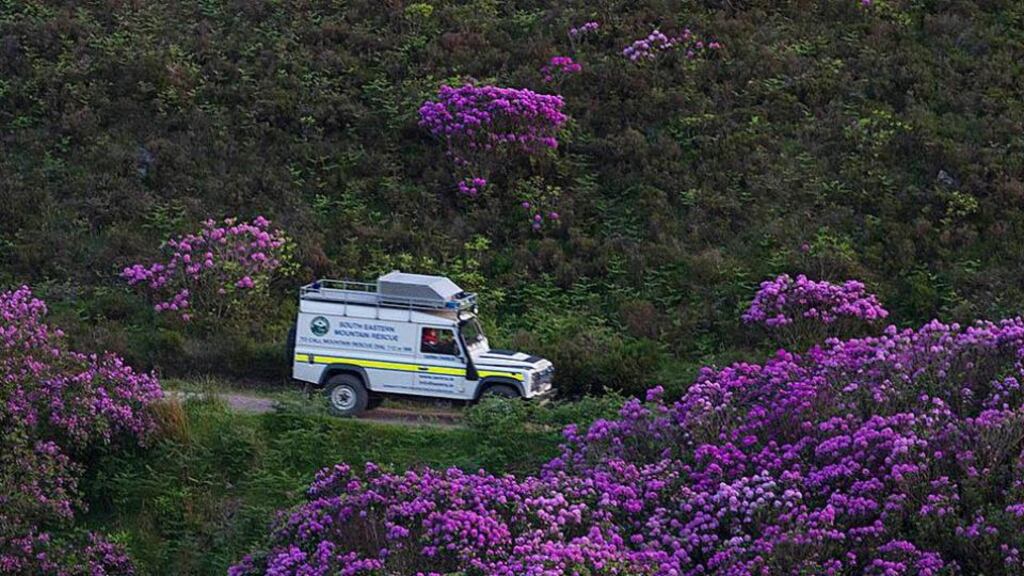 Two hillwalkers trapped in a forest of Rhododendron plants in the Knockmealdown Mountains were rescued after five hours. Photograph: SEMRA/facebook
