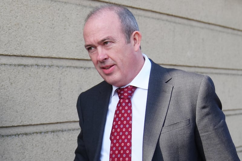 Jeffrey Donaldson's barrister Kieran Vaughan arrives at Newry Crown Court on May 27th. Photograph: Brian Lawless/PA Wire