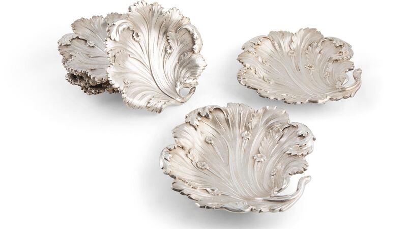 Georgian silver dessert dishes.