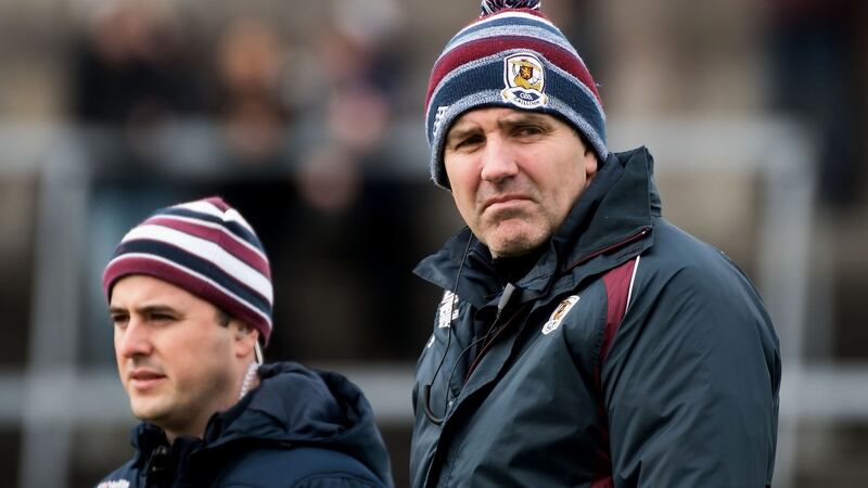 Galway manager Kevin Walsh: remains to be seen if he decides to loosen the restraints  with a full panel. Photograph: Evan Logan/INPHO