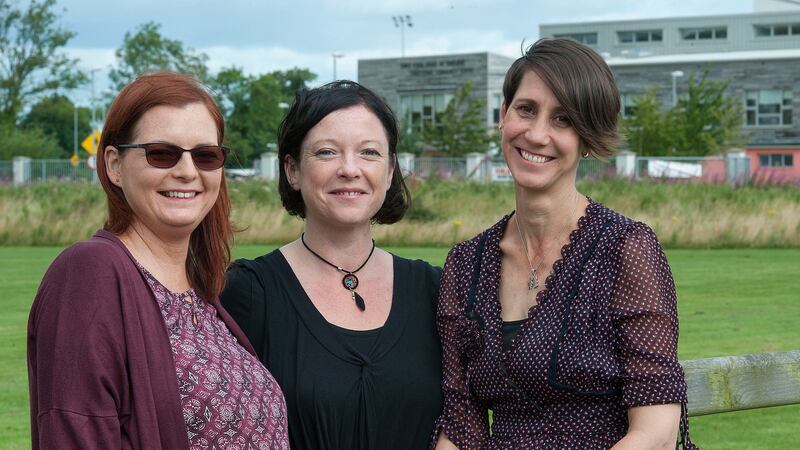 Ann Burton, Lisa Crehan and  Natasha Estre: “There’s a misconception that Tyrrelstown is a dangerous area,” says Ms Estre. Photograph: Dave Meehan