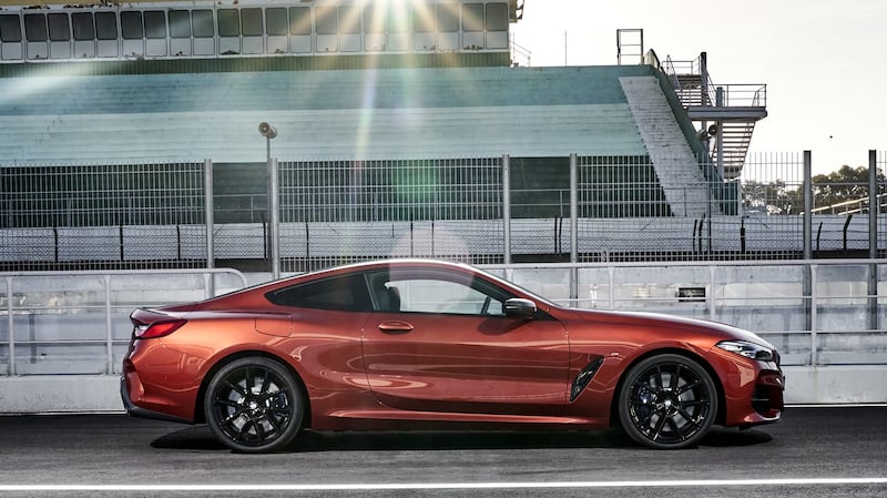 The new BMW 8 Series  rides reasonably well over broken ground, but it’s a very big car, at nearly 5 metres long and 1.9 metres wide, so it should.