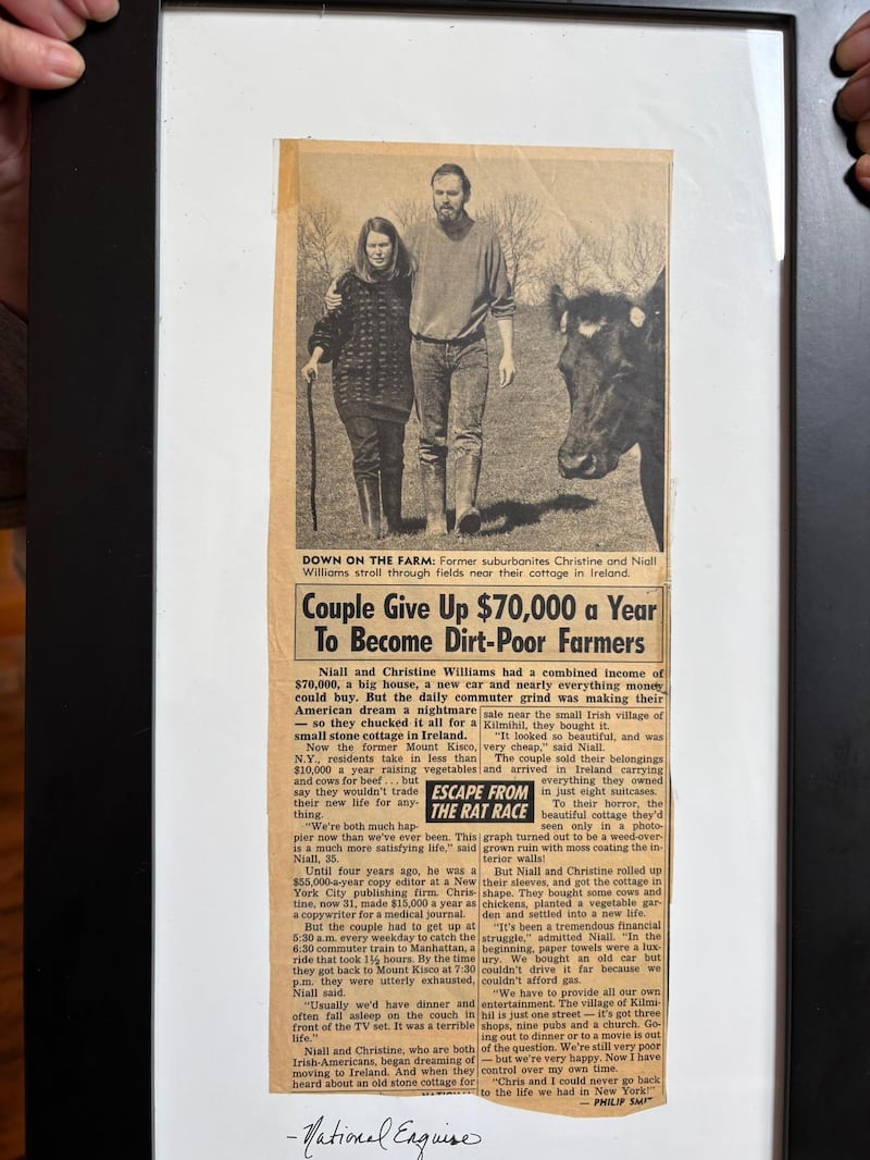 How the National Enquirer reported on Niall Williams's move from New York to west Clare with his wife Chris Breen