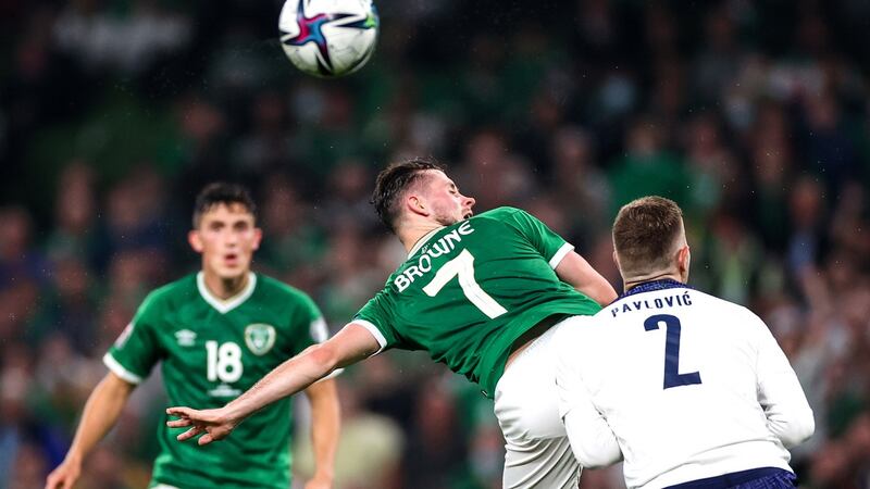 Alan Browne returned to the Ireland side for the 1-1 draw with Serbia. Photograph: James Crombie/Inpho
