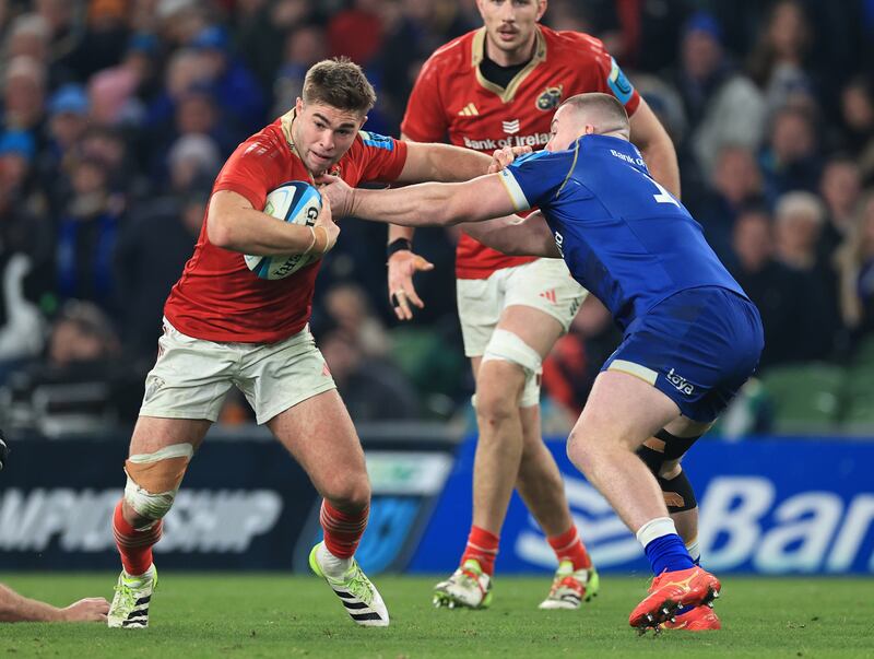 Munster's Jack Crowley impressed against Leinster as he continues to battle for the Ireland outhalf jersey. Photograph: Billy Stickland/Inpho
