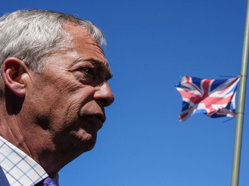 Reform UK party leader Nigel Farage appears nonplussed about the idea of Scottish independence. Photograph: Carlos Jasso/AFP/Getty Images