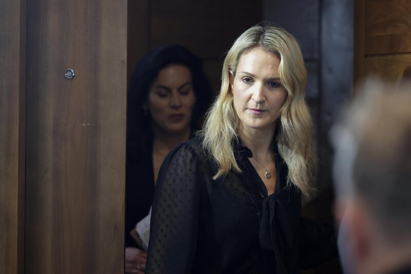 Fine Gael deputy leader and Minister for Justice Helen McEntee at her party's press conference unveiling its crime policy. Photograph: Chris Maddaloni
