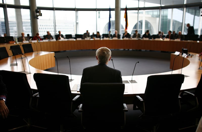 Former BND president August Hanning at a Bundestag hearing in 2008. Photograph: Carsten Koall/Getty Images