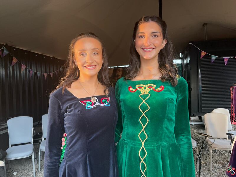 Irish dancers Kerry Cudlip and Olivia Reid. Photograph: Seanín Graham