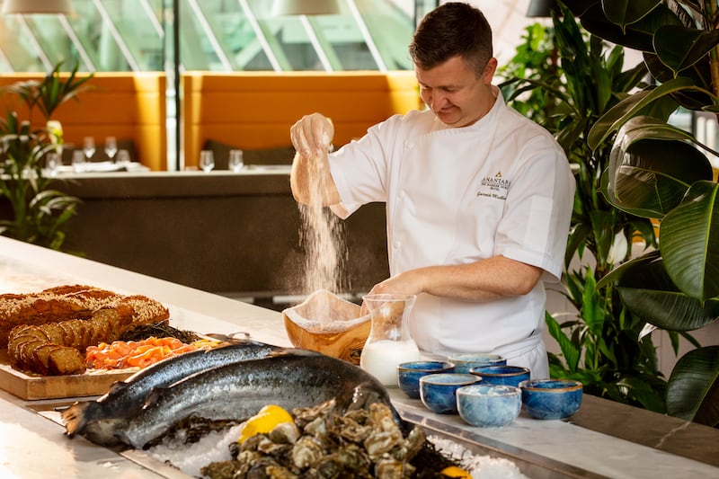 Gareth Mullins in his new kitchen at the Forbes St restaurant in the Marker hotel. Photograph: Anantara