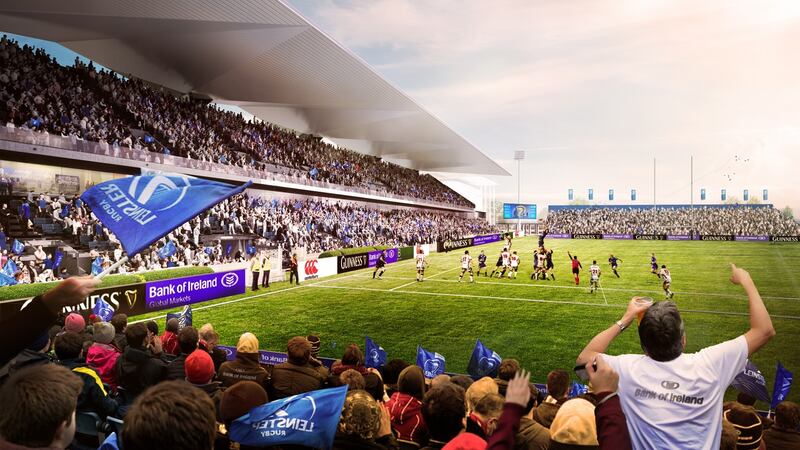 Architect image of the proposed new RDS arena,  designed by  Newenham Mulligan and  Grimshaw Architects, which would increase capacity for rugby games from 18,500 to 21,000.