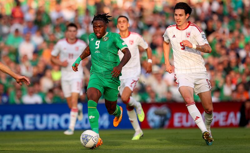 At age 22 Ireland’s Michael Obafemi has yet to hit his peak. File photograph: Ryan Byrne/Inpho