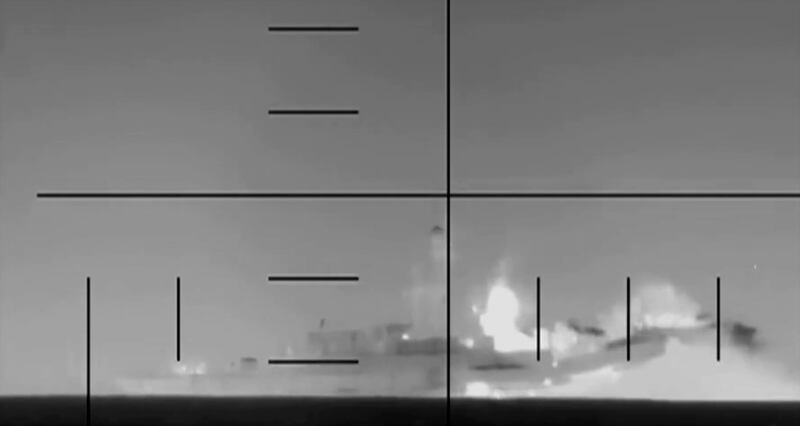 A US submarine sinks Iranian frigate IRIS Dena in support of Operation Epic Fury off Sri Lanka's coast on March 4th. Photograph: US department of defence via Getty