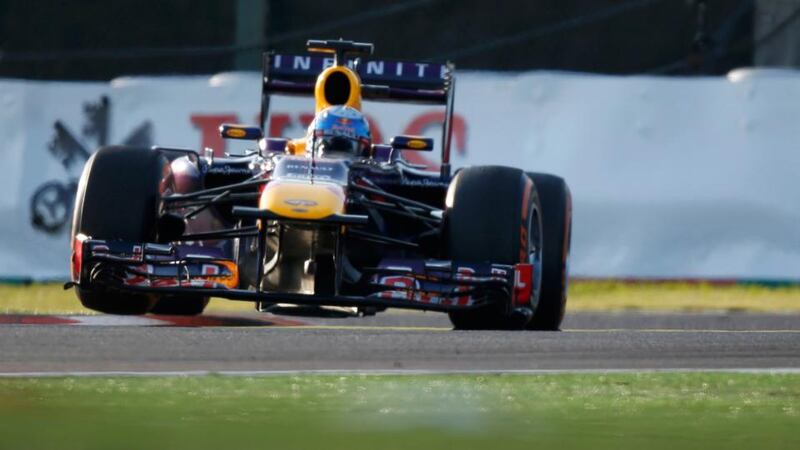 Sebastian Vettel of Germany  during the Japanese Grand Prix at  Suzuka. Photograph: Toru Hanai/Reuters