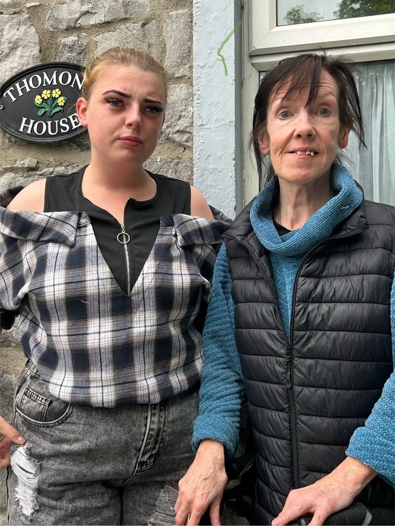 Erin O’Shaughnessy and Teresa Nolan, who are accessing emergency accommodation and services at Thomond House in Limerick, but are still locked out of long-term housing. Photograph: David Raleigh