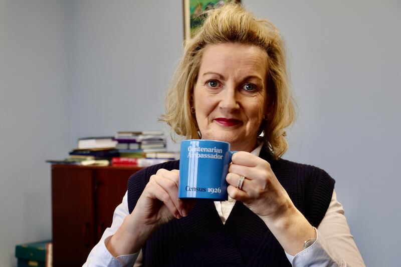 National Archives of Ireland director . Orlaith McBride with a commemorative mug that will be given to each of the centurions who featured in the 1926 census