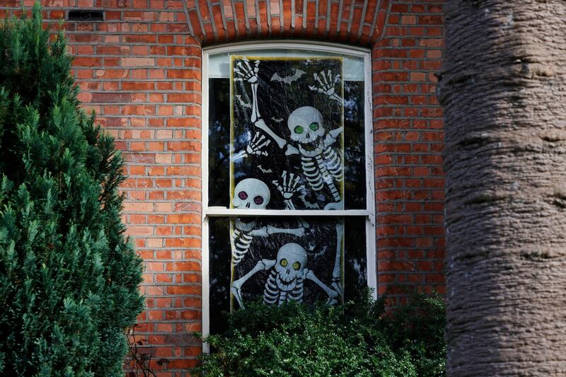 20/10/2021 - NEWS - Halloween decorations outside houses on Ranelagh Road. Conor Goodman FeaturesPhotograph: Alan Betson / The Irish Times