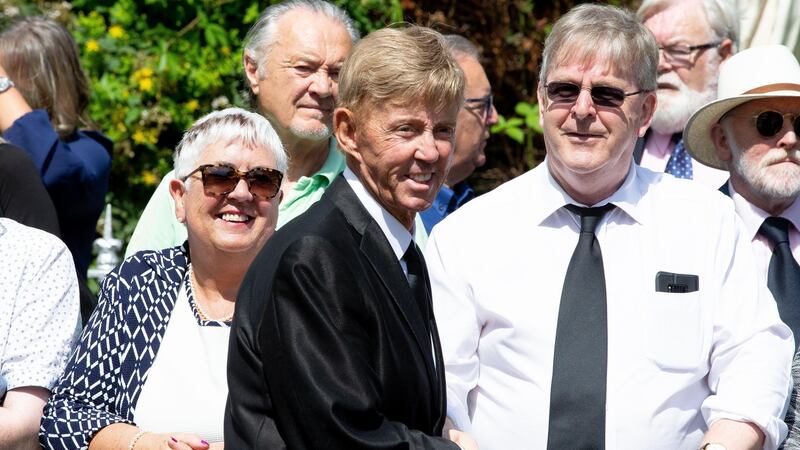 Dickie Rock attending the funeral. Photograph: Tom Honan/The Irish Times.