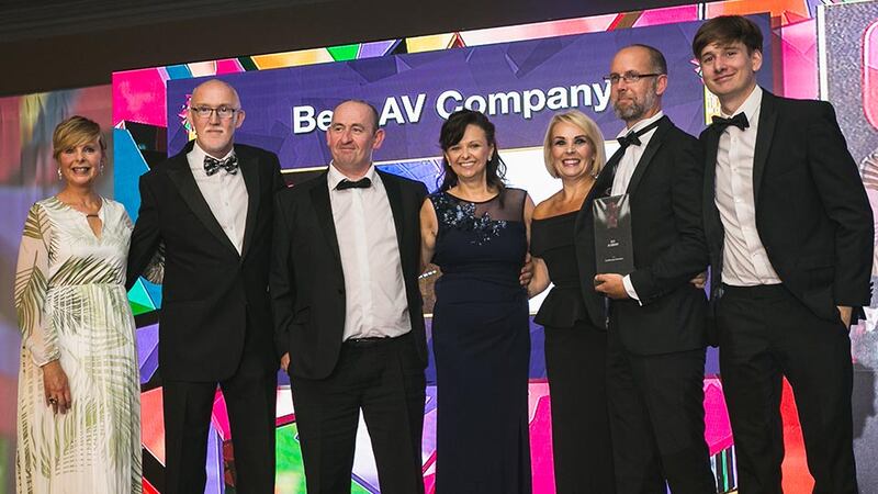 Mary O'Rawe, Lecturer in Management and Innovation, School of Hospitality Management and Tourism, Dublin Institute of Technology presents the Best AV Company award to the Conference Services team.