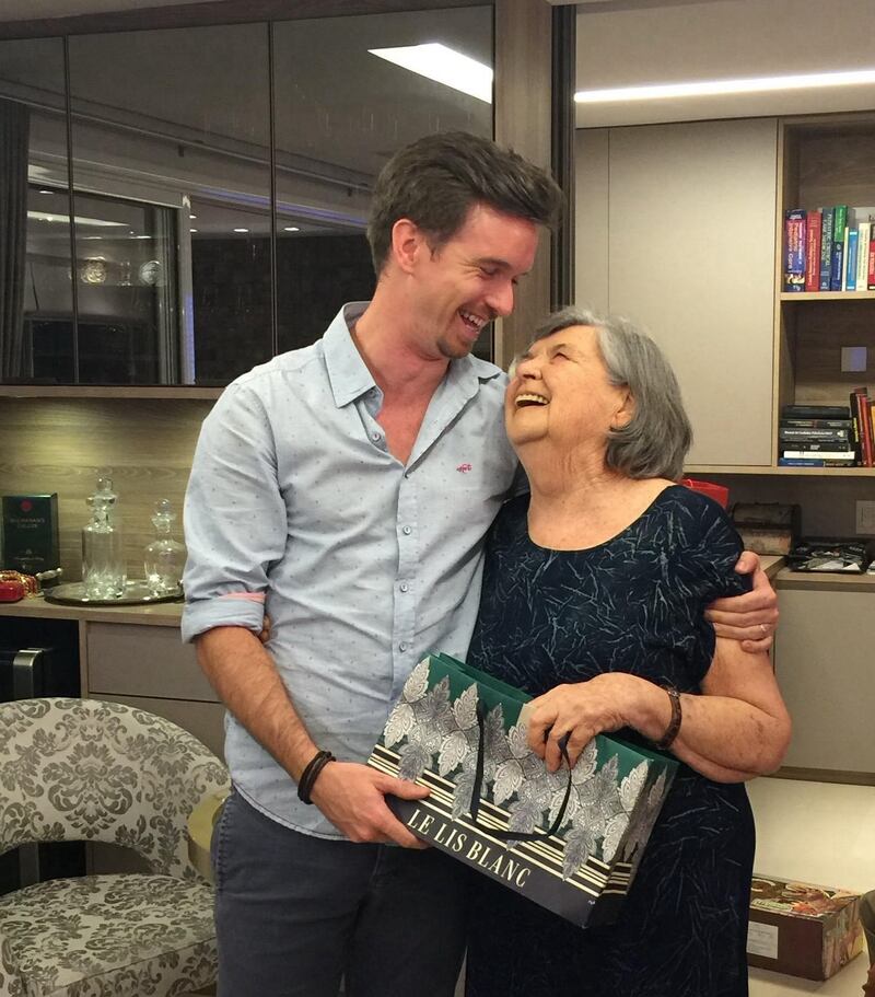 Patrick Holloway with Cíntia’s grandmother Irany: the pair become close despite not speaking each other's language.