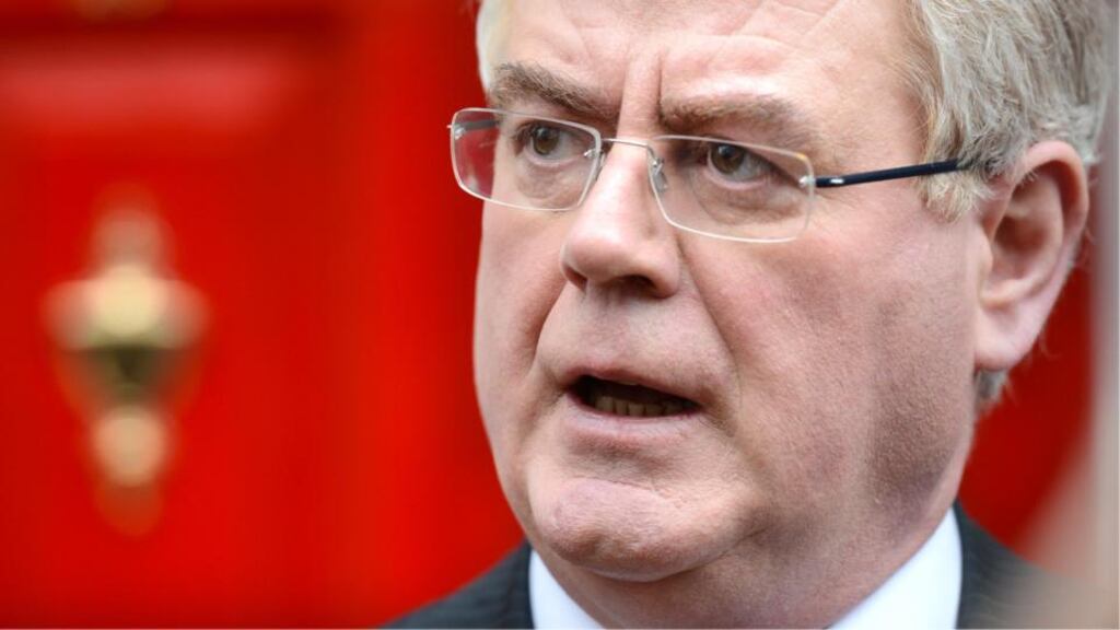 Tánaiste Eamon Gilmore will today hold bilateral discussions with Ukrainian prime minister Mykola Azarov at which the State-owned IBRC’s interest in the assets previously owned by the Quinn family will be discussed. Photographer: Dara Mac Dónaill