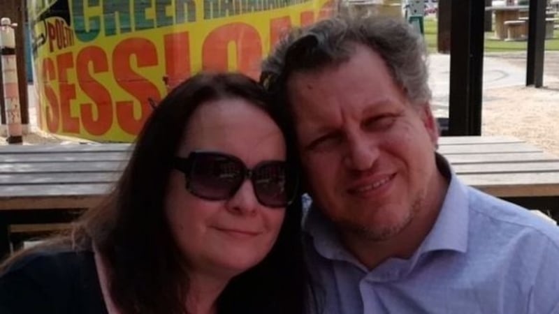 Robert Pether with his wife, Desree, who lives in Elphin with their children
