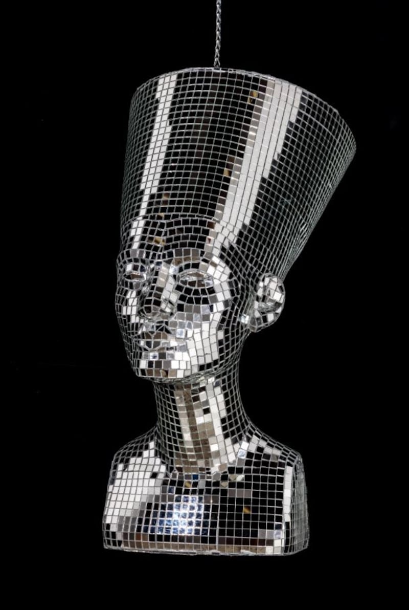 Nefertiti-shaped glitterball by Awol Erizku