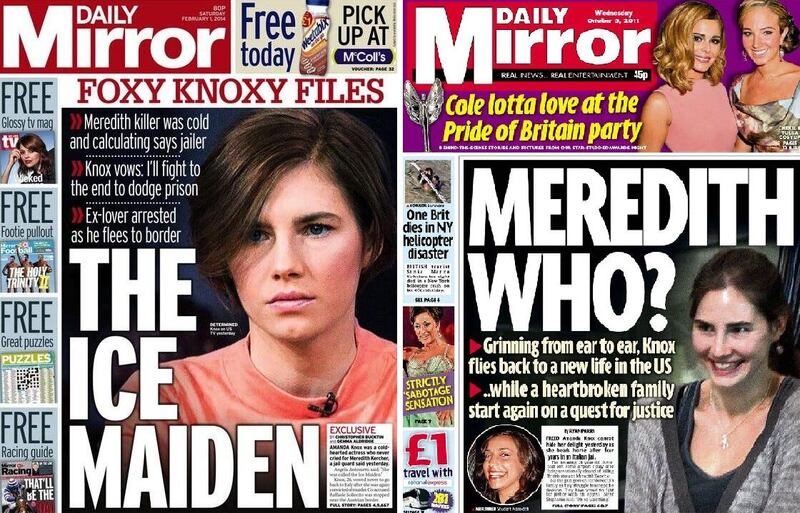 ‘The ice maiden’: how the Daily Mirror covered the case on front pages from 2014 and 2011