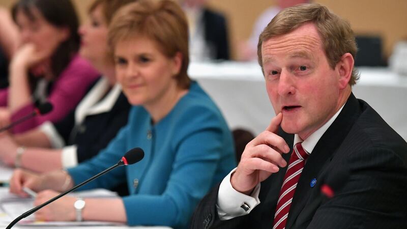 Nicola Sturgeon and Enda Kenny at a British Irish Council meeting in 2016. Photograph: Jeff J Mitchell/WPA Pool/Getty