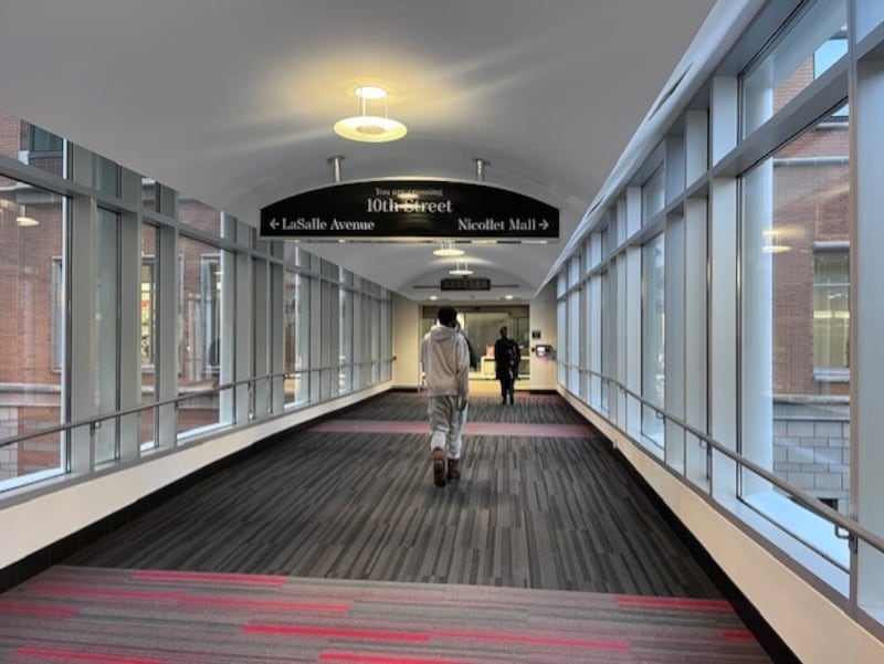 By moving Minneapolitans one level up, the Skyway has contributed to  empty streets. Photograph: Keith Duggan