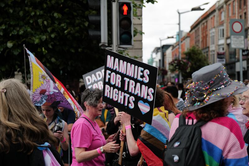 People taking part in the Dublin Pride Parade.