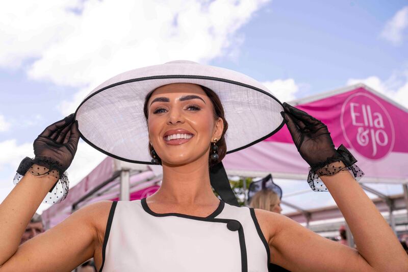 Megan Cunniss from Galway, winner of the Best Dressed title on Ladies Day at the Galway Races. Photograph: Andrew Downes/Xposure  

 
 
 
 
