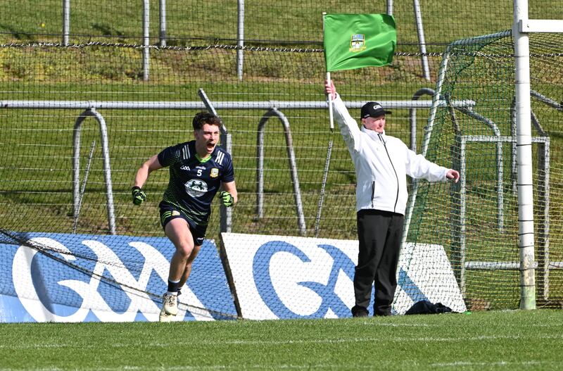 James Conlon of Meath celebrates his goal. Photograph: Andrew Paton/Inpho