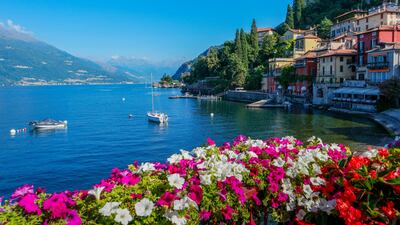 The view from a restaurant in a town on Lake Como