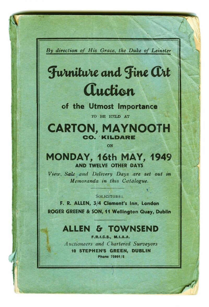 An auction catalogue from 1949 selling contents from Carton House
