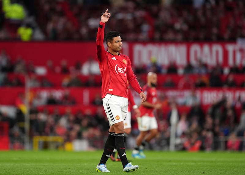 Casemiro has benefitted from the support of Manchester United manager Michael Carrick, who played in a similar midfield role in his playing days. Photograph: Martin Rickett/PA Wire