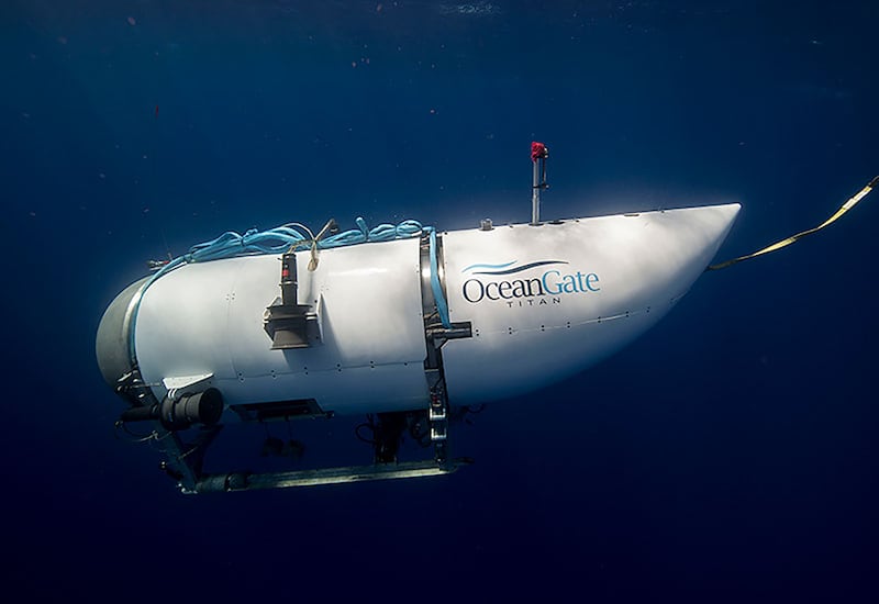 The submersible Titan, which was used to visit the wreckage site of the Titanic. Photograph: OceanGate/PA